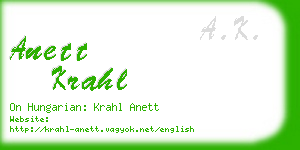 anett krahl business card